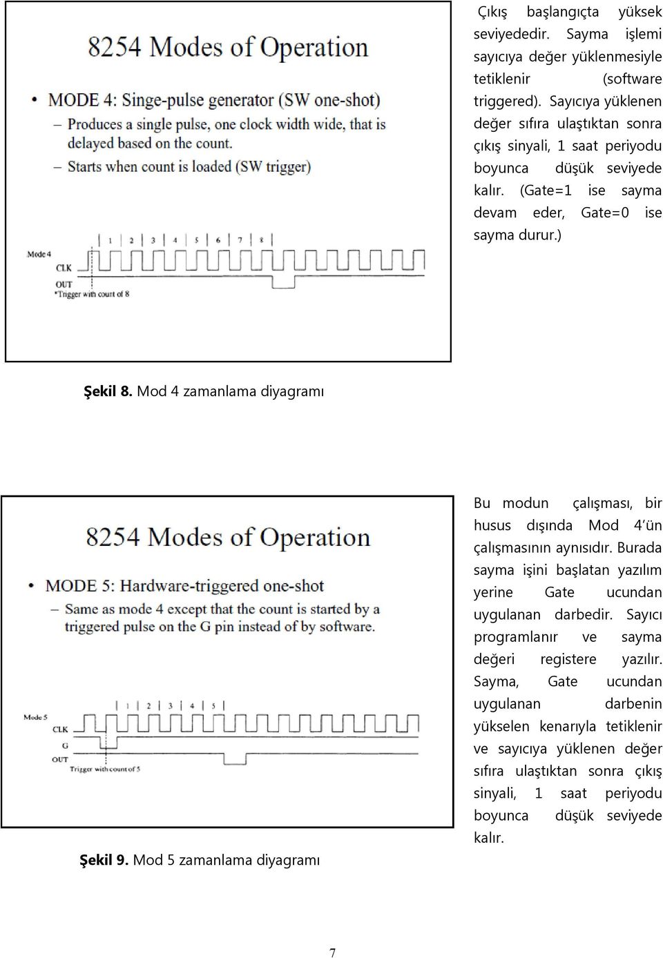 Mod 4 zamanlama diyagramı Şekil 9. Mod 5 zamanlama diyagramı Bu modun çalışması, bir husus dışında Mod 4 ün çalışmasının aynısıdır.