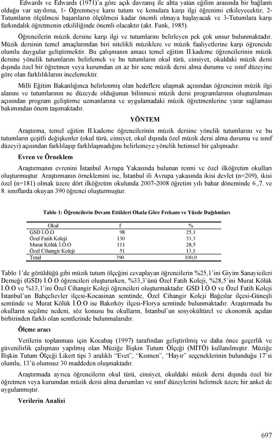 Öğrencilerin müzik dersine karşı ilgi ve tutumlarını belirleyen pek çok unsur bulunmaktadır.