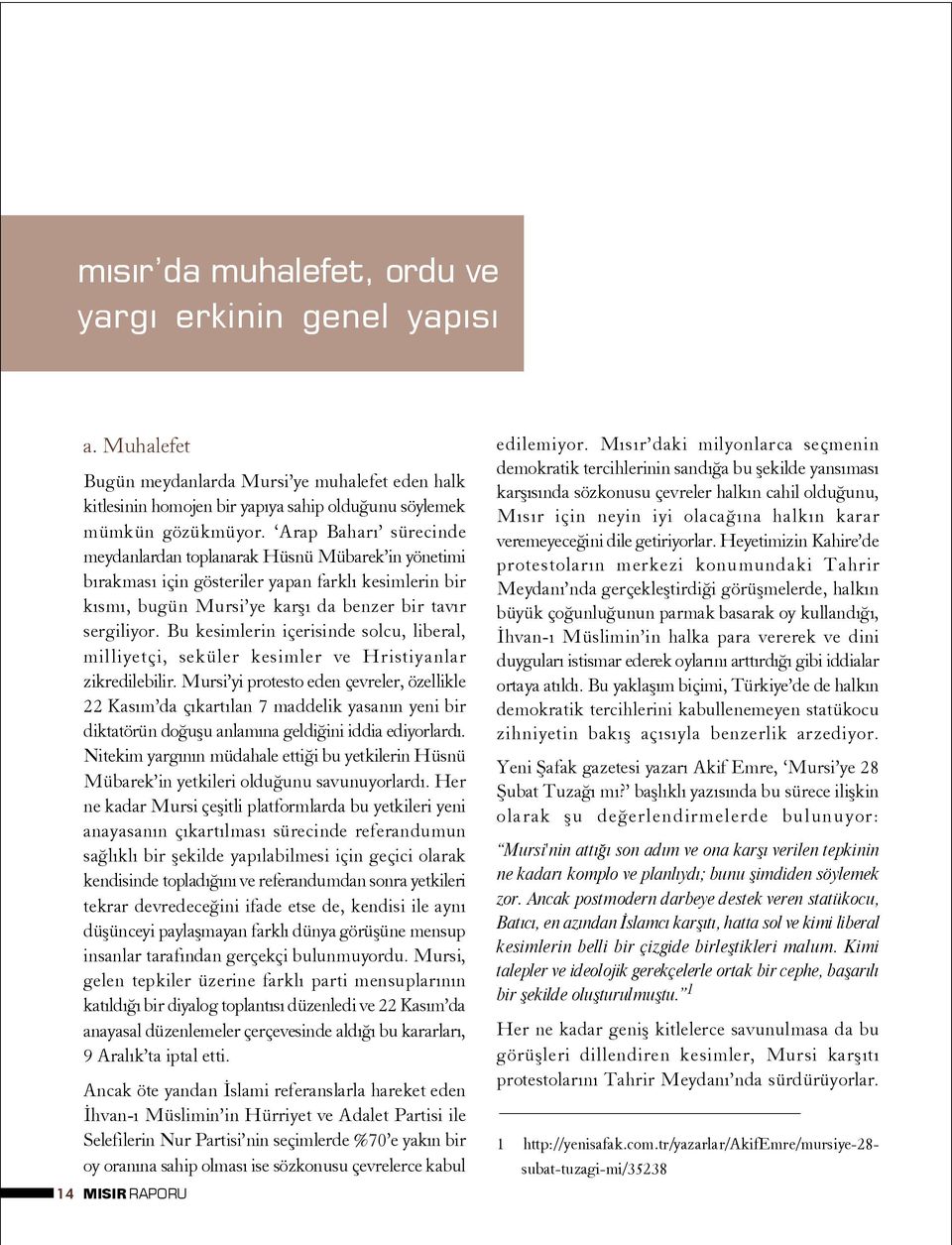 Bu kesimlerin içerisinde solcu, liberal, milliyetçi, seküler kesimler ve Hristiyanlar zikredilebilir.