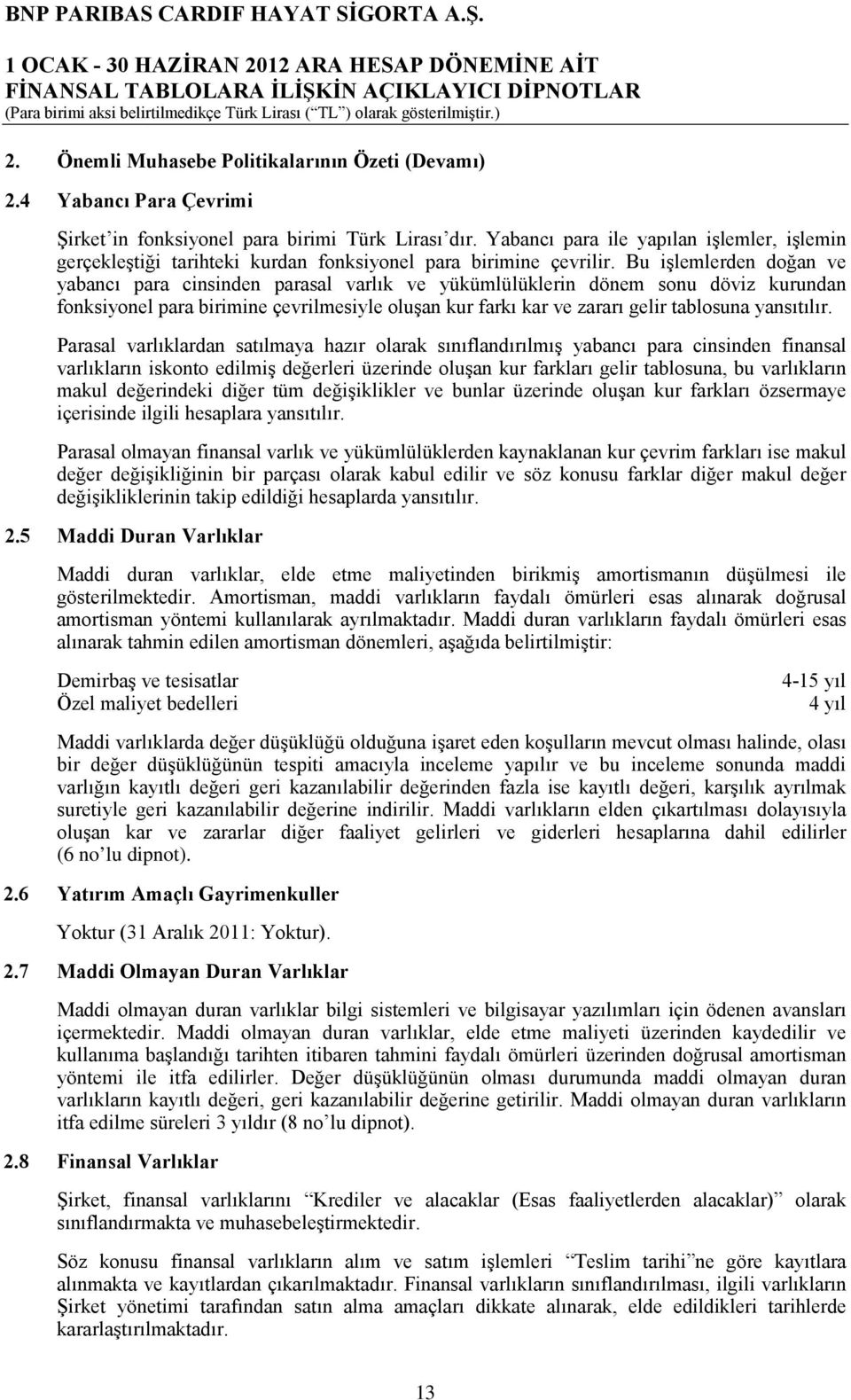 Bu işlemlerden doğan ve yabancı para cinsinden parasal varlık ve yükümlülüklerin dönem sonu döviz kurundan fonksiyonel para birimine çevrilmesiyle oluşan kur farkı kar ve zararı gelir tablosuna