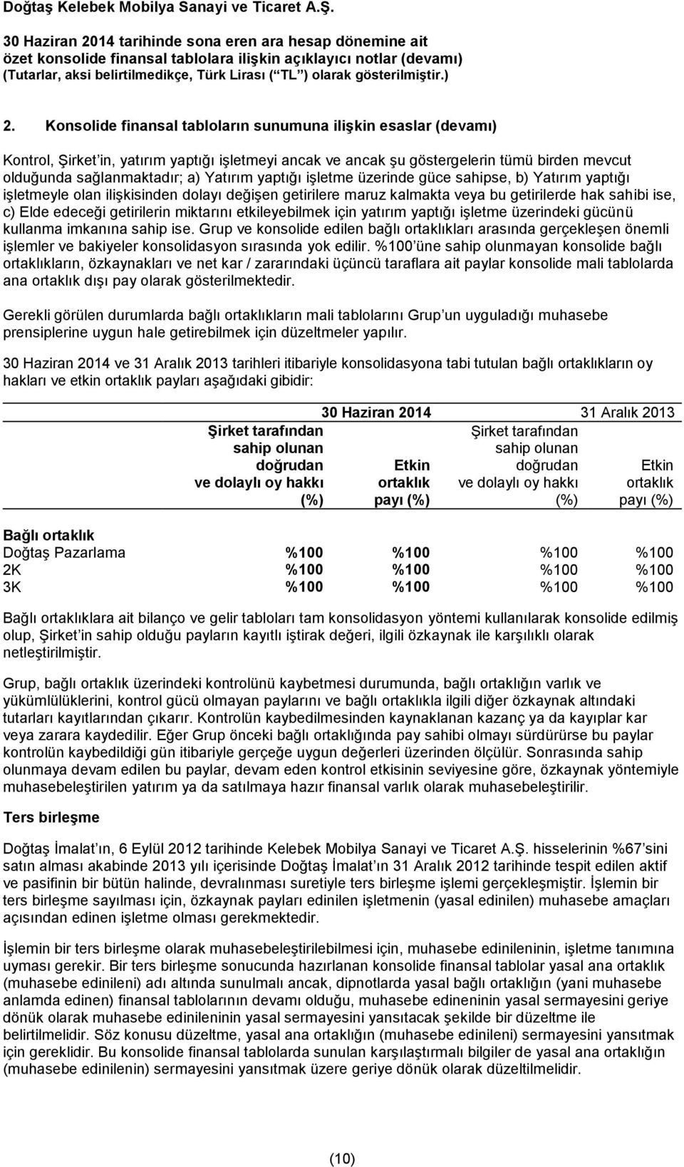 miktarını etkileyebilmek için yatırım yaptığı işletme üzerindeki gücünü kullanma imkanına sahip ise.