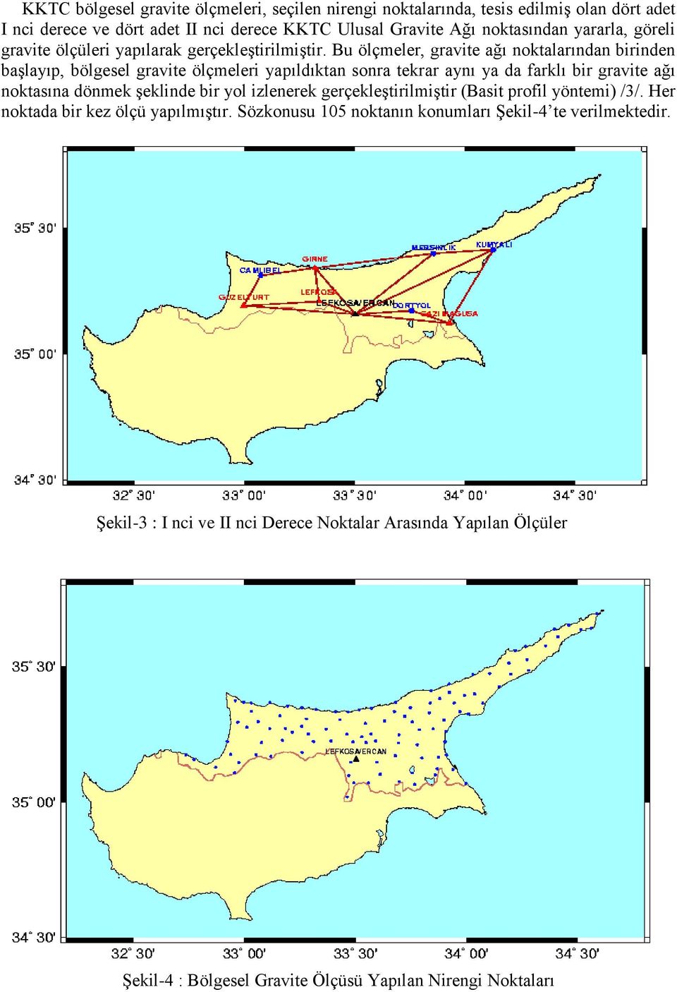 Bu ölçmeler, gravite ağı noktalarından birinden başlayıp, bölgesel gravite ölçmeleri yapıldıktan sonra tekrar aynı ya da farklı bir gravite ağı noktasına dönmek şeklinde bir