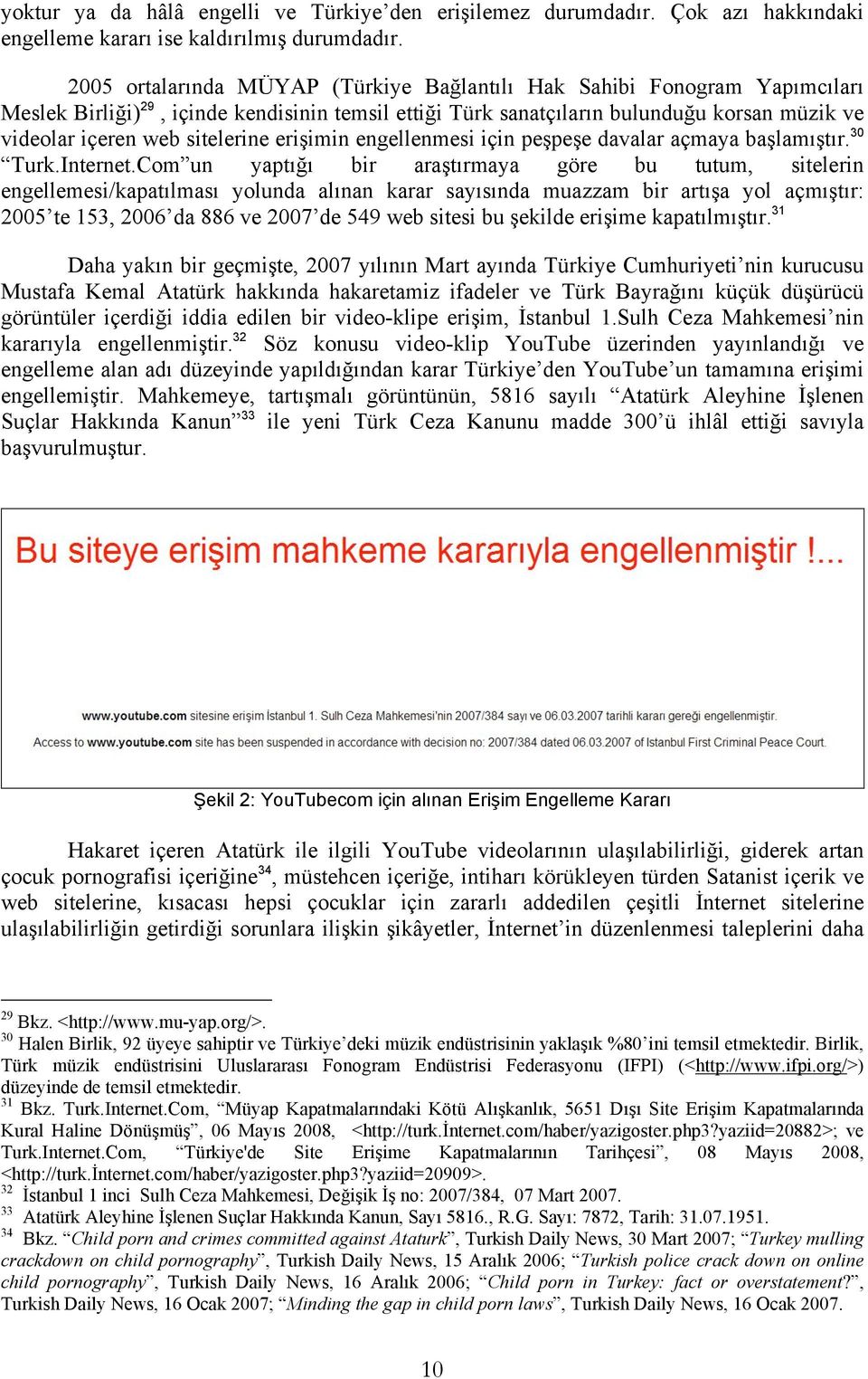 sitelerine erişimin engellenmesi için peşpeşe davalar açmaya başlamıştır. 30 Turk.Internet.