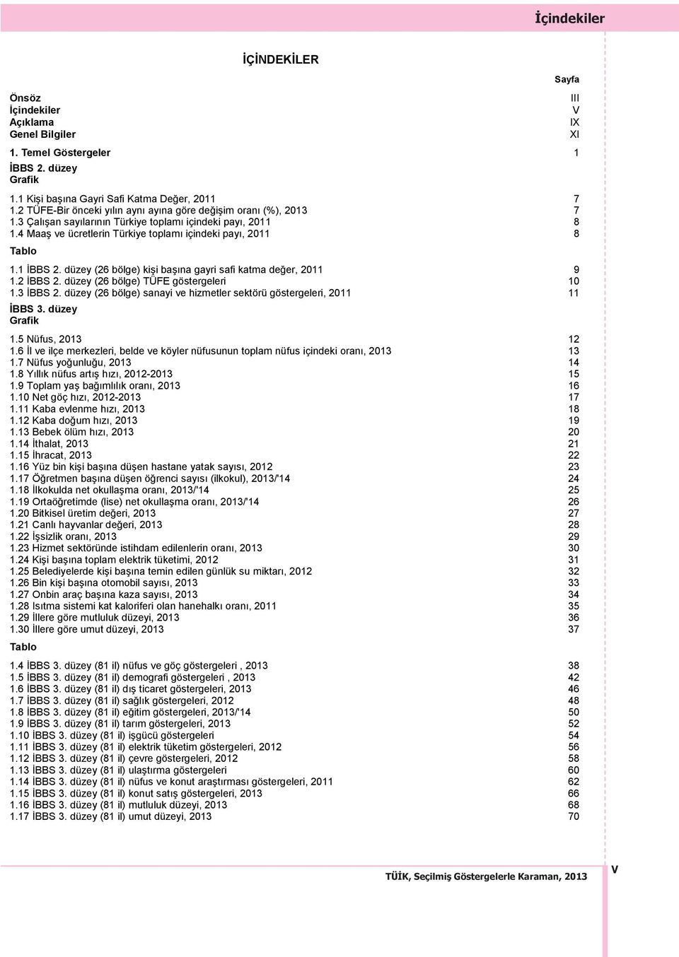 1 İBBS 2. düzey (26 bölge) kişi başına gayri safi katma değer, 2011 9 1.2 İBBS 2. düzey (26 bölge) TÜFE göstergeleri 10 1.3 İBBS 2.