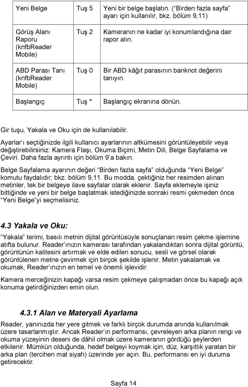 Bir ABD kâğıt parasının banknot değerini tanıyın. Başlangıç Tuş * Başlangıç ekranına dönün. Gir tuşu, Yakala ve Oku için de kullanılabilir.