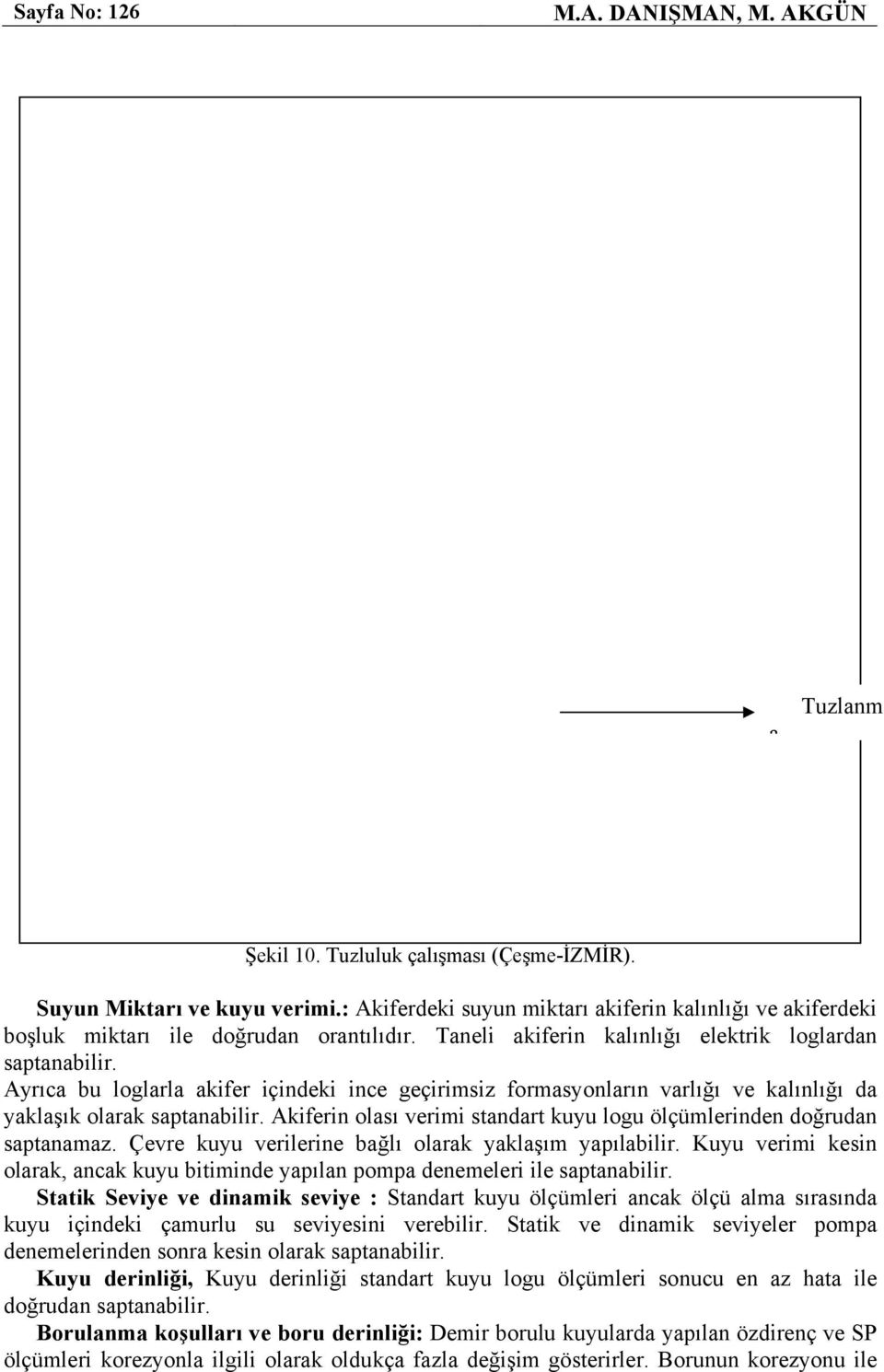 Ayrıca bu loglarla akifer içindeki ince geçirimsiz formasyonların varlığı ve kalınlığı da yaklaşık olarak saptanabilir. Akiferin olası verimi standart kuyu logu ölçümlerinden doğrudan saptanamaz.