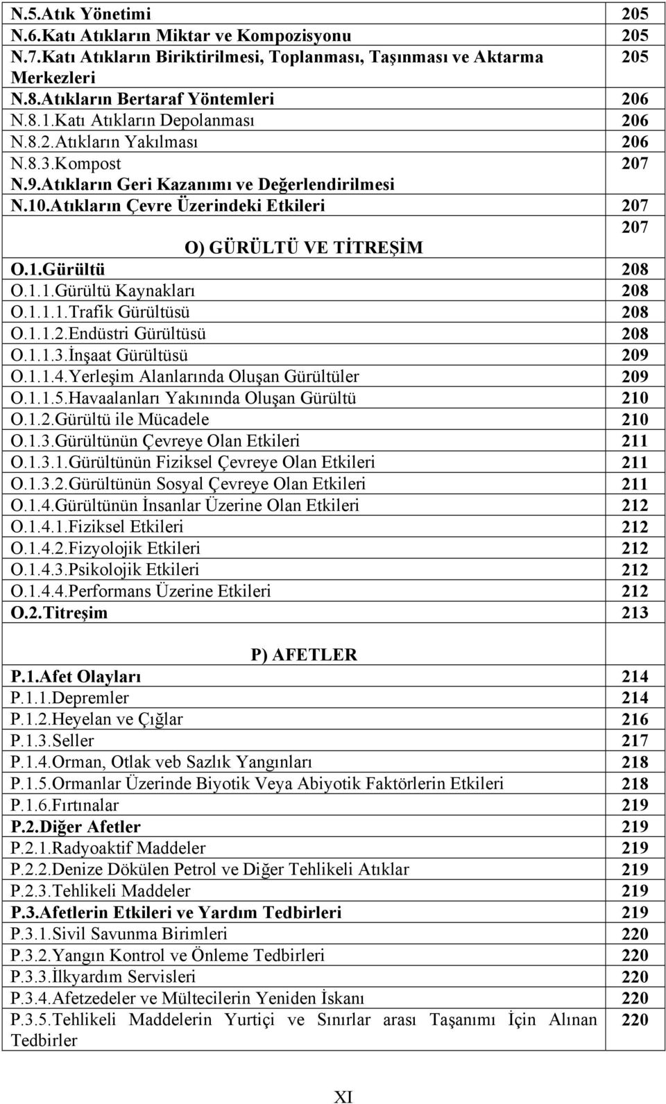 Atıkların Çevre Üzerindeki Etkileri 207 207 O) GÜRÜLTÜ VE TİTREŞİM O.1.Gürültü 208 O.1.1.Gürültü Kaynakları 208 O.1.1.1.Trafik Gürültüsü 208 O.1.1.2.Endüstri Gürültüsü 208 O.1.1.3.