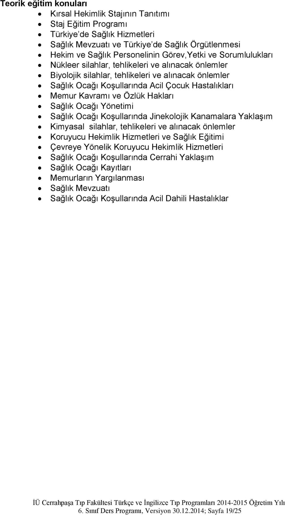 Hakları Sağlık Ocağı Yönetimi Sağlık Ocağı KoĢullarında Jinekolojik Kanamalara YaklaĢım Kimyasal silahlar, tehlikeleri ve alınacak önlemler Koruyucu Hekimlik Hizmetleri ve Sağlık Eğitimi Çevreye