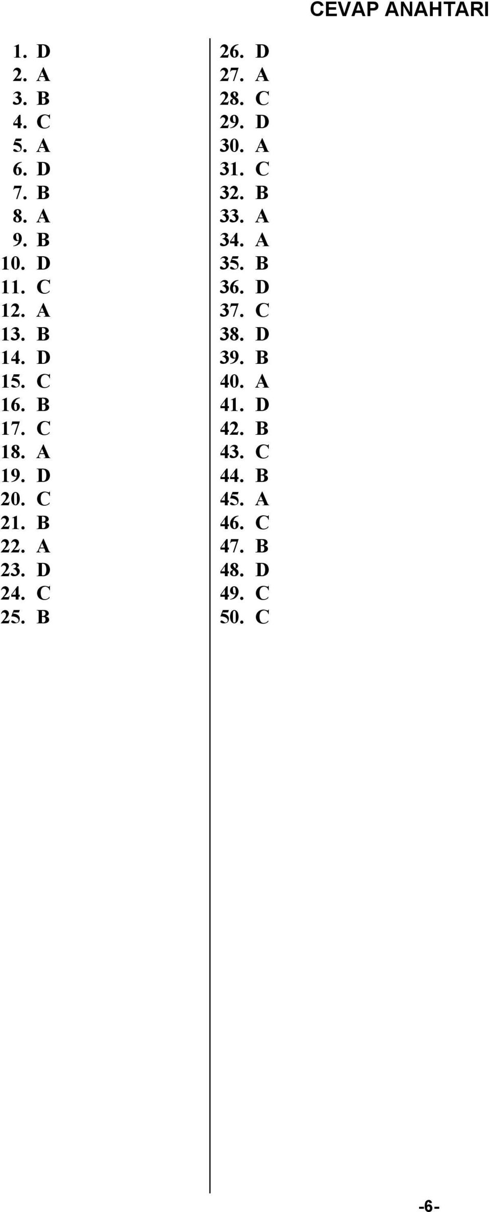 B 26. D 27. 28. C 29. D 30. 31. C 32. B 33. 34. 35. B 36. D 37. C 38.