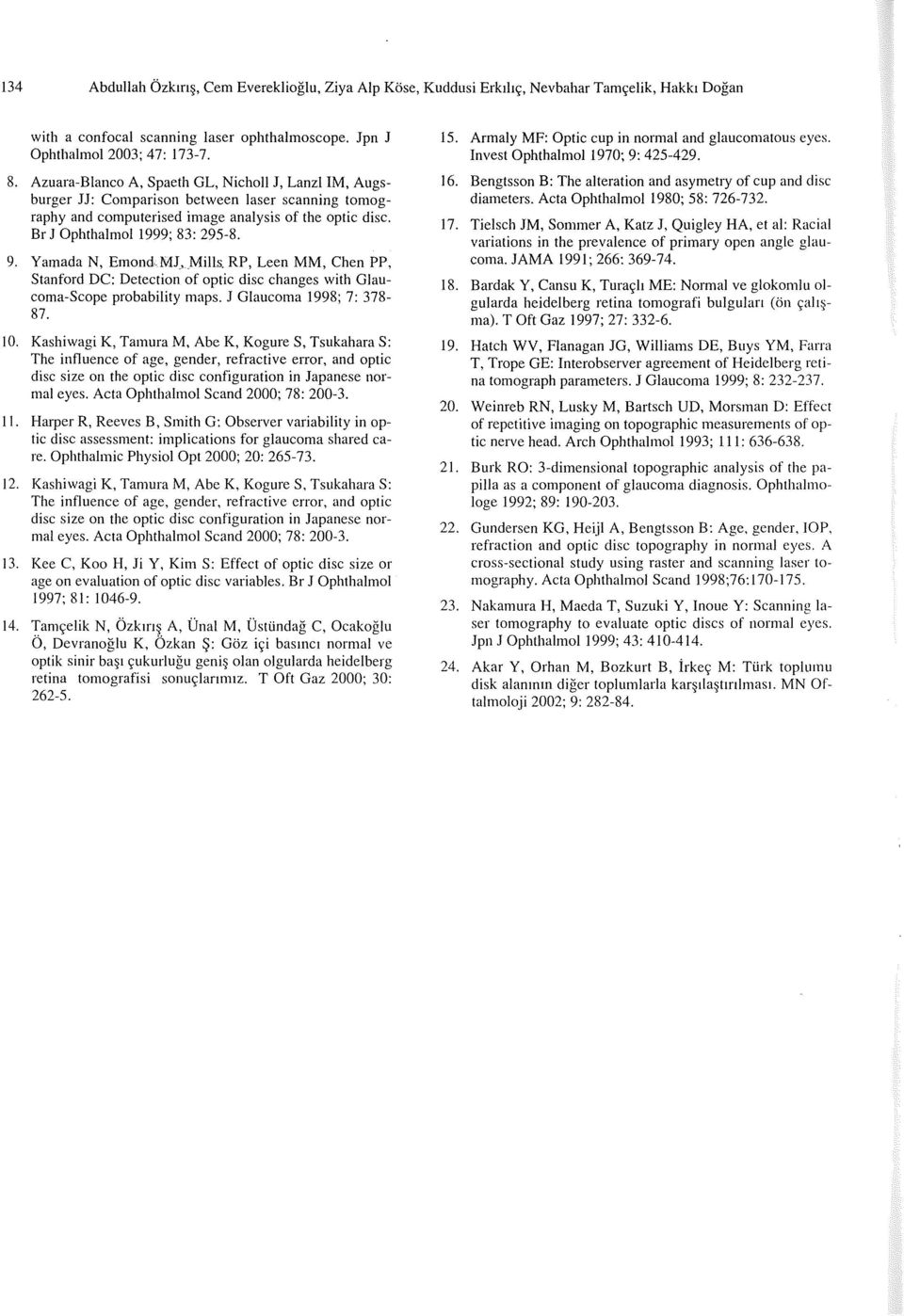 Yamada N, EmondMJ,Mills. RP, Leen MM, Chen PP, Stanford DC: Detection of optic disc changes with Glaucoma-Scope probability maps. J Glaucoma 1998; 7: 378-87. 10.