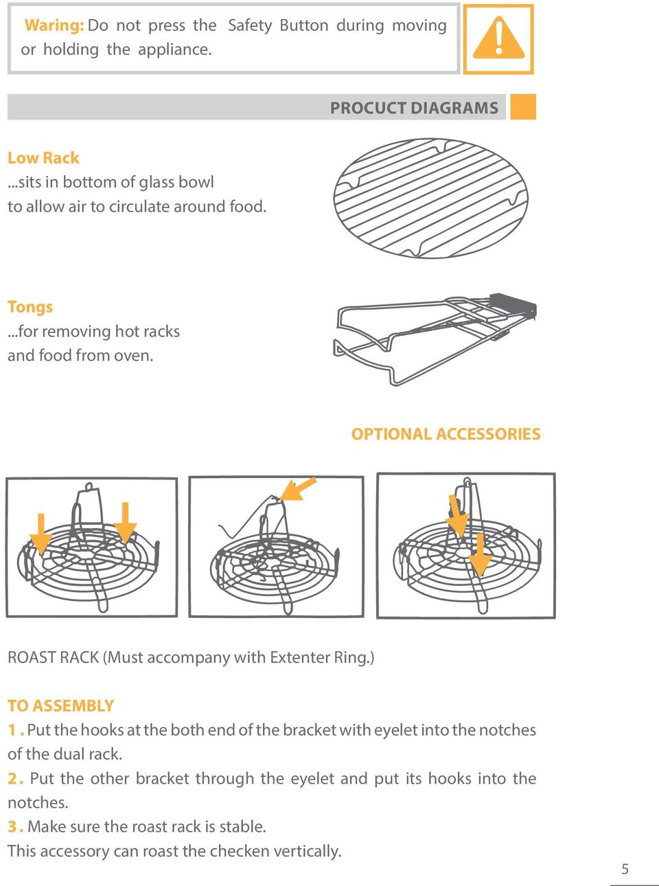 OPTIONAL ACCESSORIES ROAST RACK (Must accompany with Extenter Ring.) TO ASSEMBLY 1.