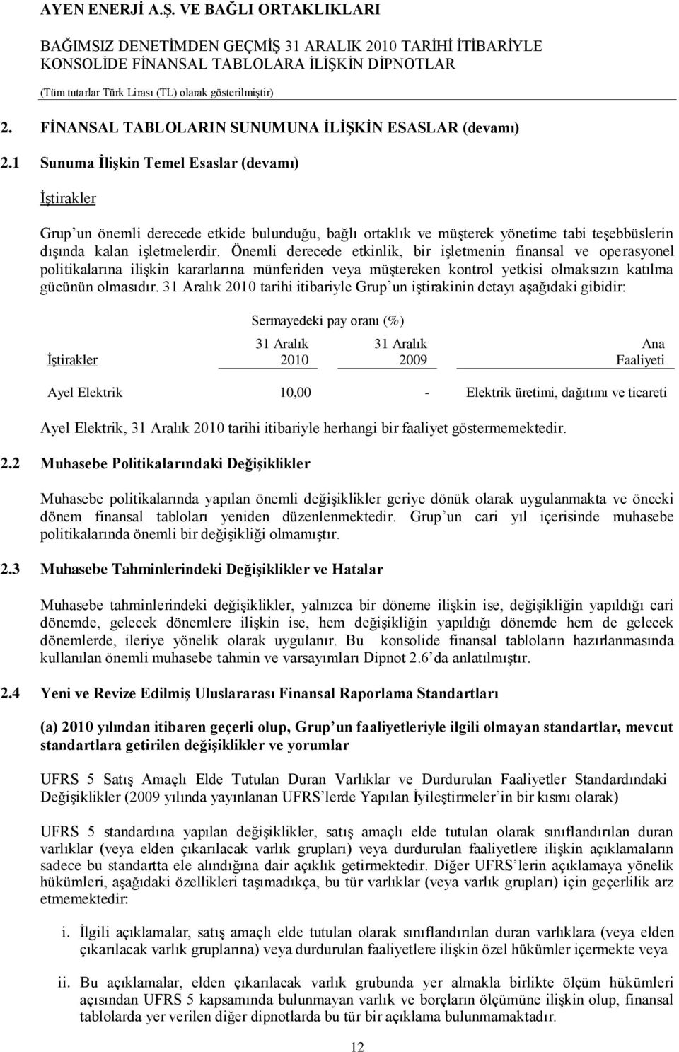 Önemli derecede etkinlik, bir iģletmenin finansal ve operasyonel politikalarına iliģkin kararlarına münferiden veya müģtereken kontrol yetkisi olmaksızın katılma gücünün olmasıdır.