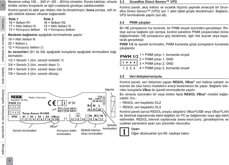 gibi elektrik tüketen cihazlar bağlanabilir: Röle 1 Röle 2 18 = İletken R1 16 = İletken R2 17 = Nötr iletken N 15 = Nötr iletken N 13 = Koruyucu iletken 14 = Koruyucu iletken Besleme bağlantısı