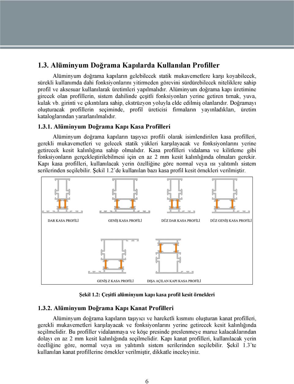 Alüminyum doğrama kapı üretimine girecek olan profillerin, sistem dahilinde çeşitli fonksiyonları yerine getiren tırnak, yuva, kulak vb.