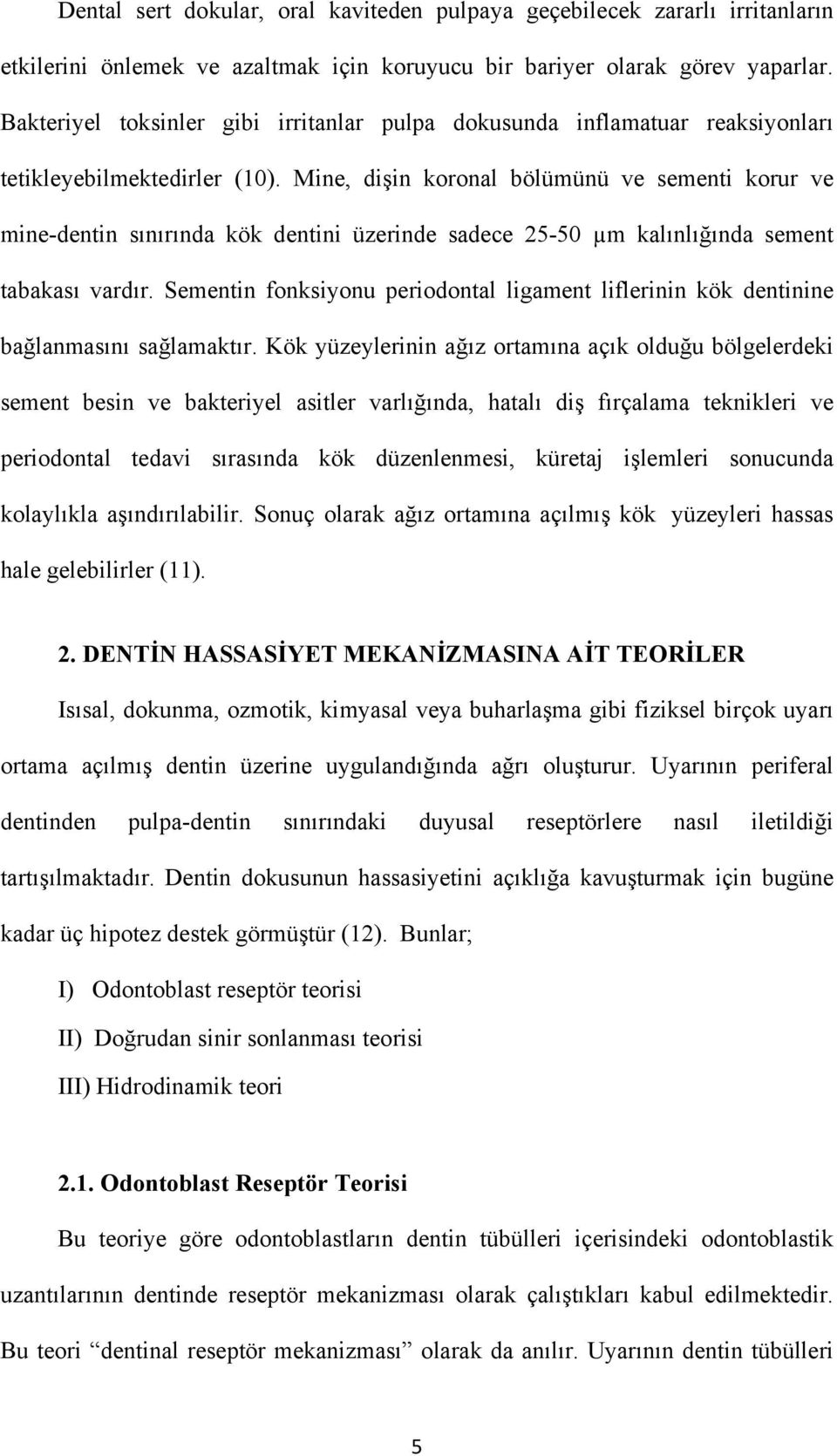 Mine, dişin koronal bölümünü ve sementi korur ve mine-dentin sınırında kök dentini üzerinde sadece 25-50 µm kalınlığında sement tabakası vardır.