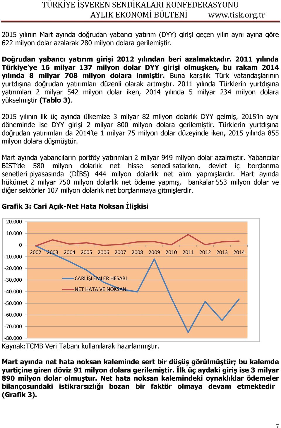 Buna karşılık Türk vatandaşlarının yurtdışına doğrudan yatırımları düzenli olarak artmıştır.