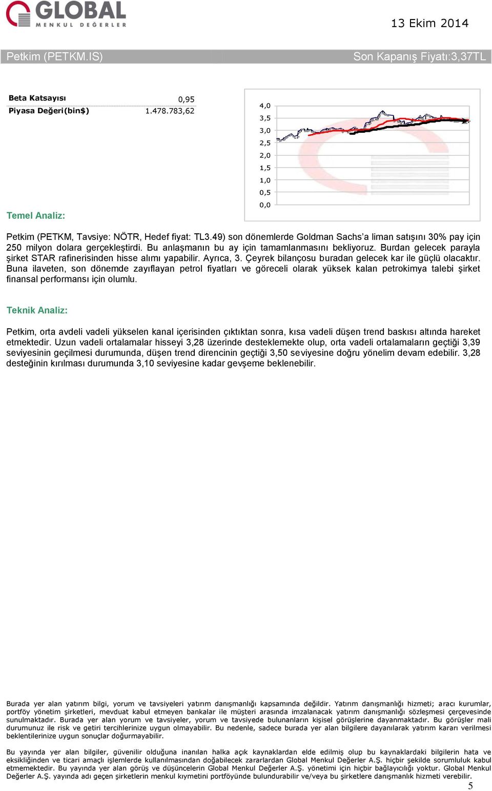 Burdan gelecek parayla şirket STAR rafinerisinden hisse alımı yapabilir. Ayrıca, 3. Çeyrek bilançosu buradan gelecek kar ile güçlü olacaktır.