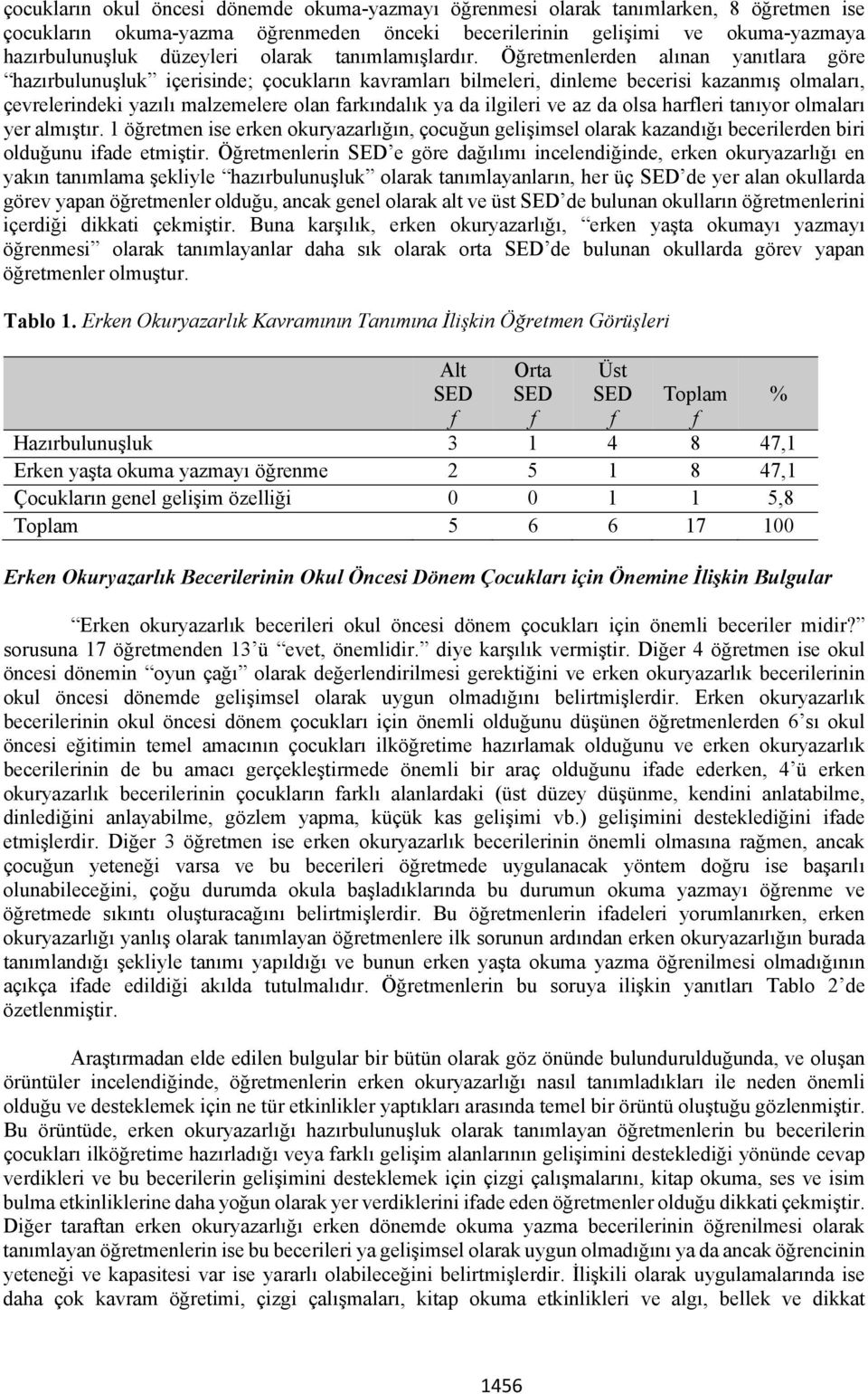 Öğretmenlerden alınan yanıtlara göre hazırbulunuşluk içerisinde; çocukların kavramları bilmeleri, dinleme becerisi kazanmış olmaları, çevrelerindeki yazılı malzemelere olan arkındalık ya da ilgileri