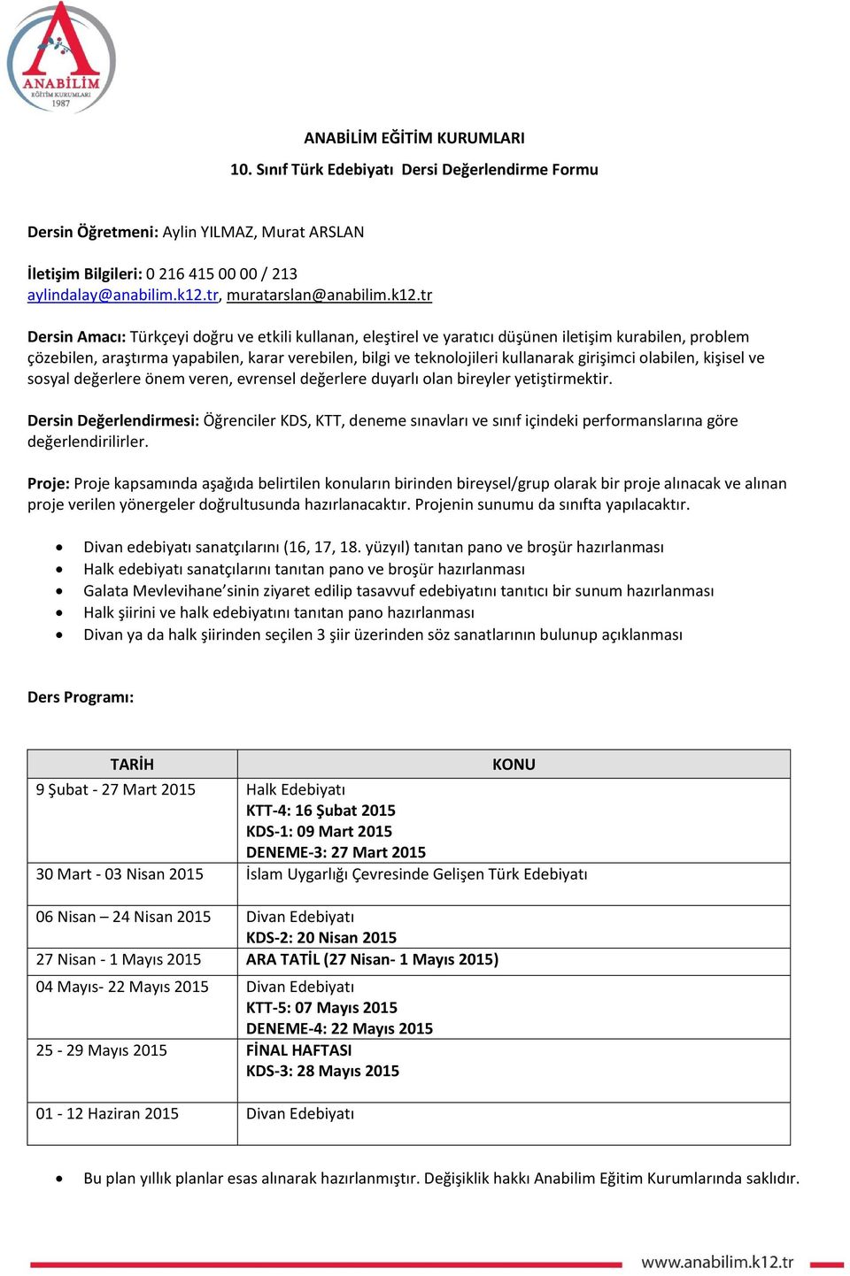 tr Dersin Amacı: Türkçeyi doğru ve etkili kullanan, eleştirel ve yaratıcı düşünen iletişim kurabilen, problem çözebilen, araştırma yapabilen, karar verebilen, bilgi ve teknolojileri kullanarak