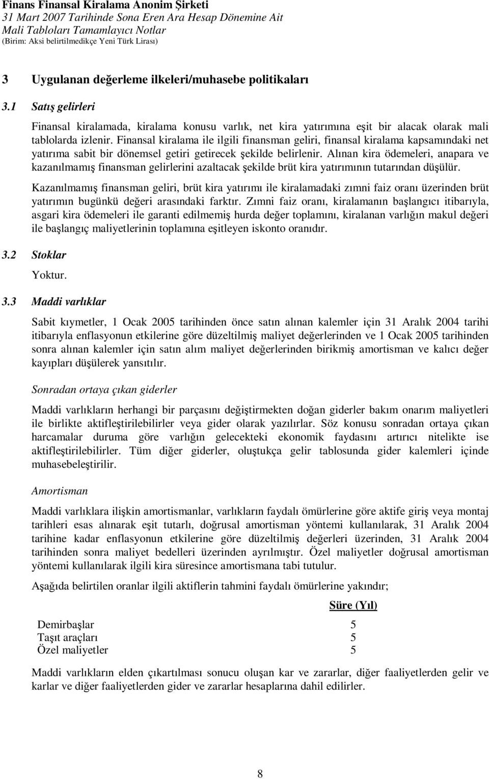 Alınan kira ödemeleri, anapara ve kazanılmamış finansman gelirlerini azaltacak şekilde brüt kira yatırımının tutarından düşülür.