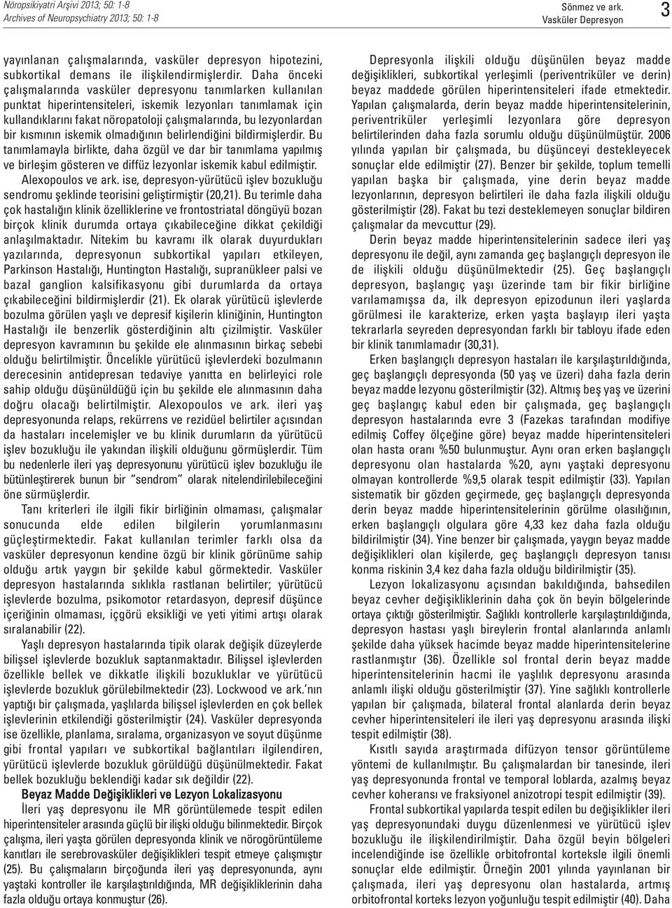 bir kısmının iskemik olmadığının belirlendiğini bildirmişlerdir. Bu tanımlamayla birlikte, daha özgül ve dar bir tanımlama yapılmış ve birleşim gösteren ve diffüz lezyonlar iskemik kabul edilmiştir.