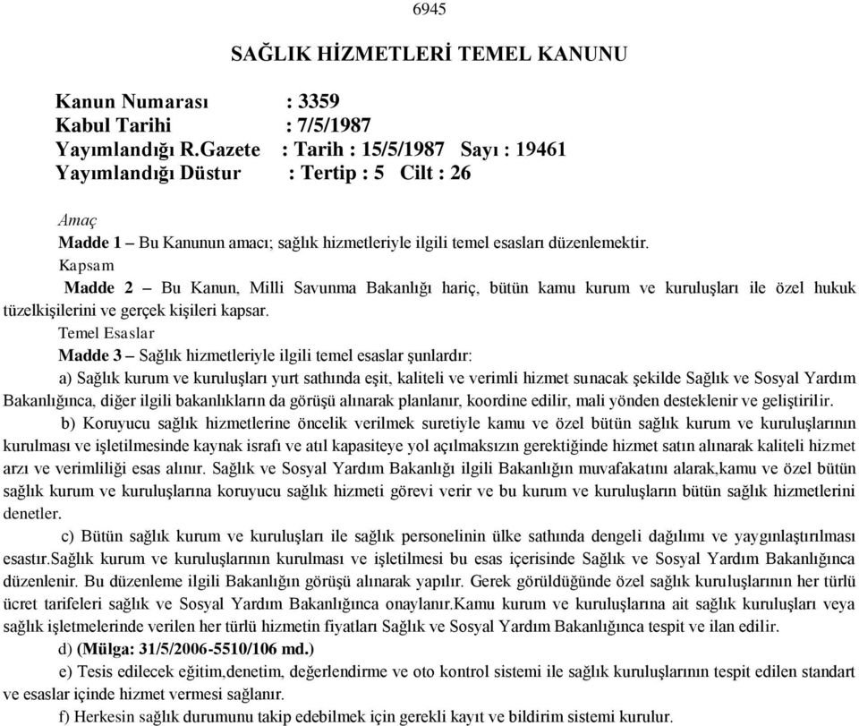 Kapsam Madde 2 Bu Kanun, Milli Savunma Bakanlığı hariç, bütün kamu kurum ve kuruluşları ile özel hukuk tüzelkişilerini ve gerçek kişileri kapsar.