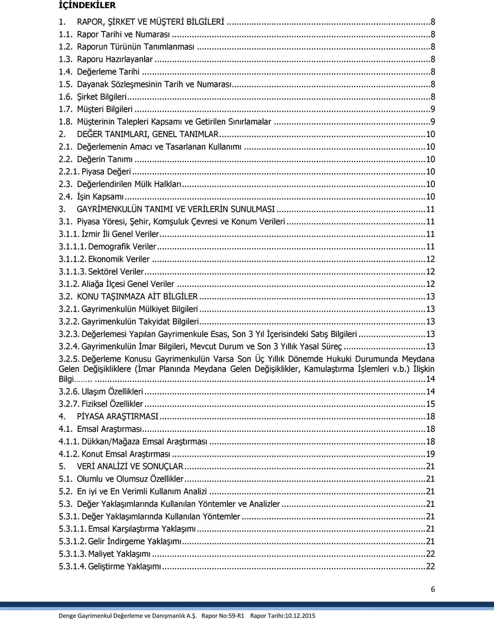 .. 10 2.1. Değerlemenin Amacı ve Tasarlanan Kullanımı... 10 2.2. Değerin Tanımı... 10 2.2.1. Piyasa Değeri... 10 2.3. Değerlendirilen Mülk Halkları... 10 2.4. İşin Kapsamı... 10 3.