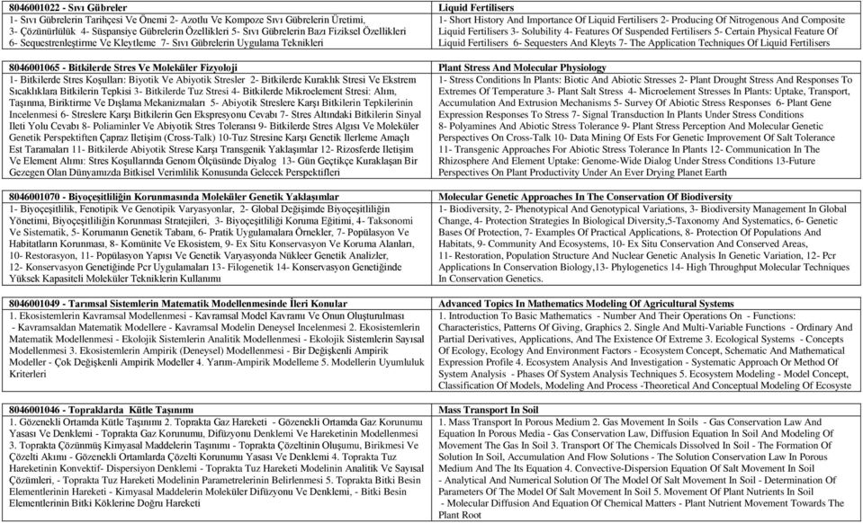 Certain Physical Feature Of 6- Sequestrenleştirme Ve Kleytleme 7- Sıvı Gübrelerin Uygulama Teknikleri Liquid Fertilisers 6- Sequesters And Kleyts 7- The Application Techniques Of Liquid Fertilisers