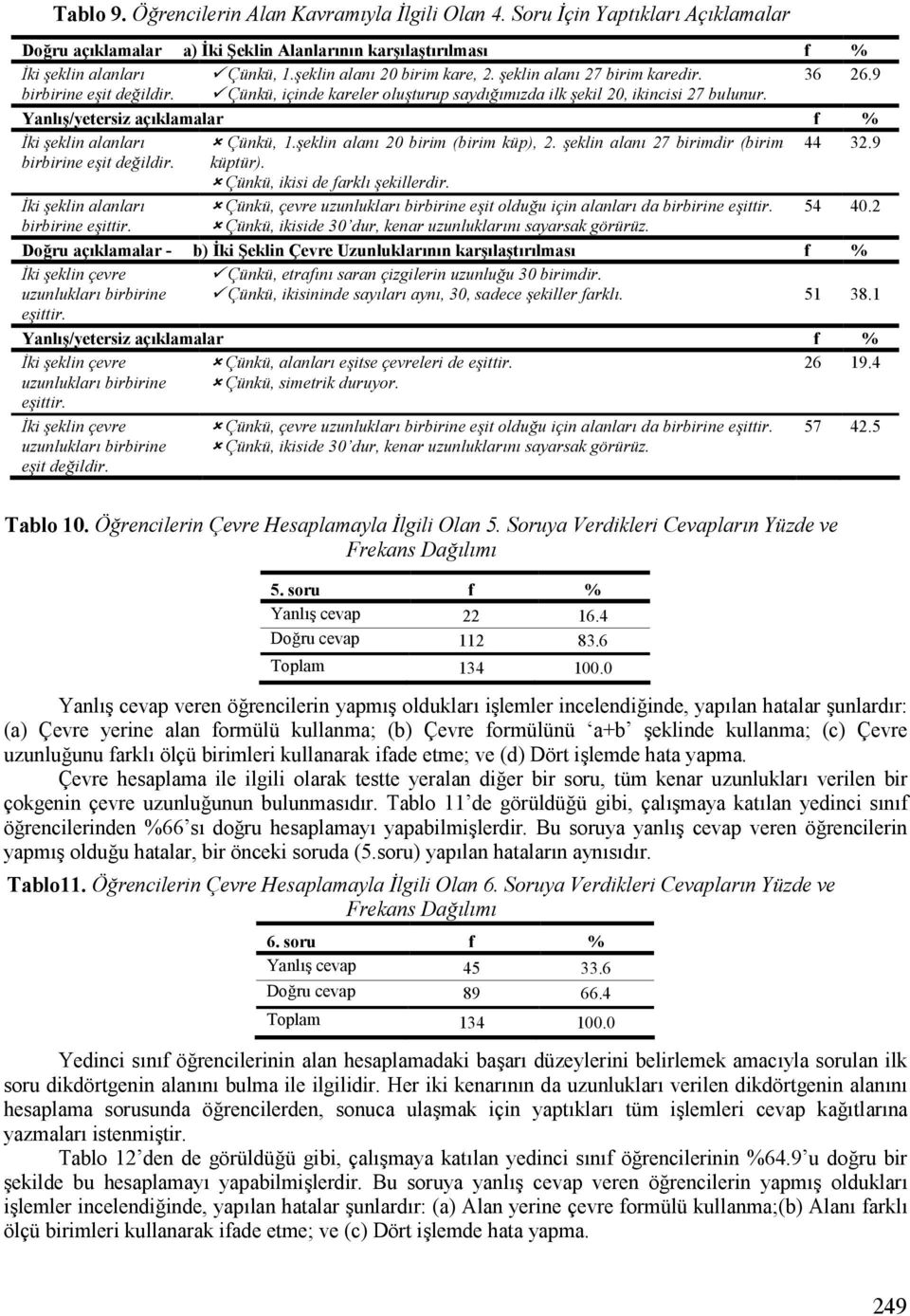 Yanl$*/yetersiz aç$klamalar f % ki eklin alanlar birbirine eit deildir. ki eklin alanlar birbirine eittir. Çünkü, 1.eklin alan 20 birim (birim küp), 2. eklin alan 27 birimdir (birim küptür).