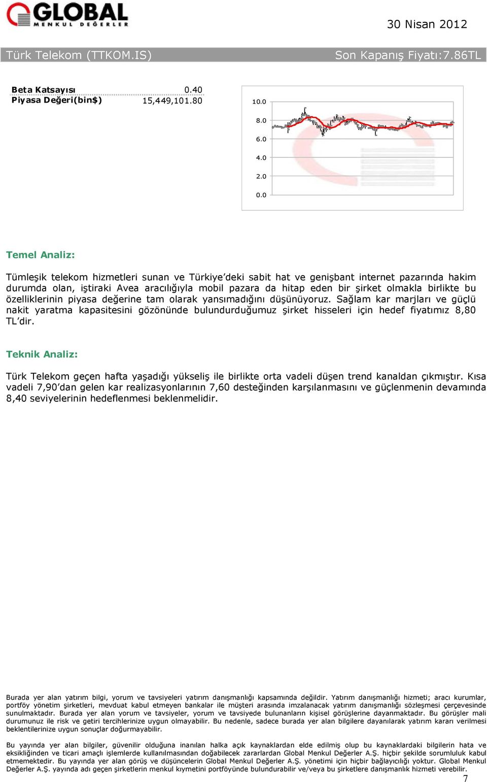 olmakla birlikte bu özelliklerinin piyasa değerine tam olarak yansımadığını düşünüyoruz.