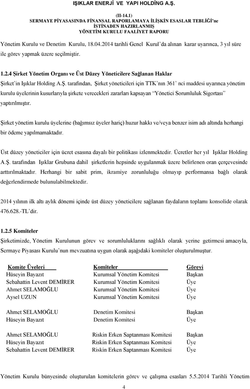 Şirket yönetim kurulu üyelerine (bağımsız üyeler hariç) huzur hakkı ve/veya benzer isim adı altında herhangi bir ödeme yapılmamaktadır.