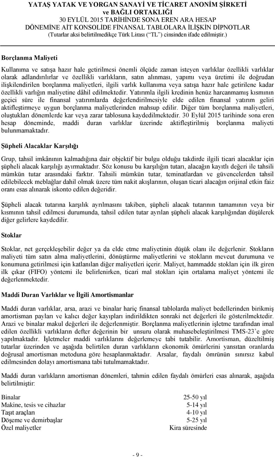 Yatırımla ilgili kredinin henüz harcanmamış kısmının geçici süre ile finansal yatırımlarda değerlendirilmesiyle elde edilen finansal yatırım geliri aktifleştirmeye uygun borçlanma maliyetlerinden