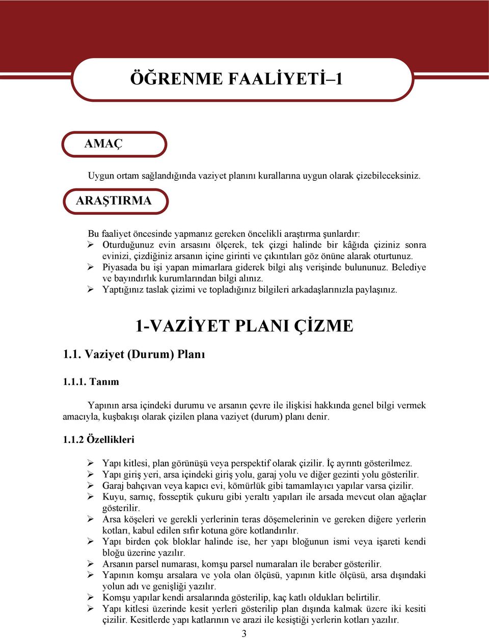 ve çıkıntıları göz önüne alarak oturtunuz. Piyasada bu işi yapan mimarlara giderek bilgi alış verişinde bulununuz. Belediye ve bayındırlık kurumlarından bilgi alınız.