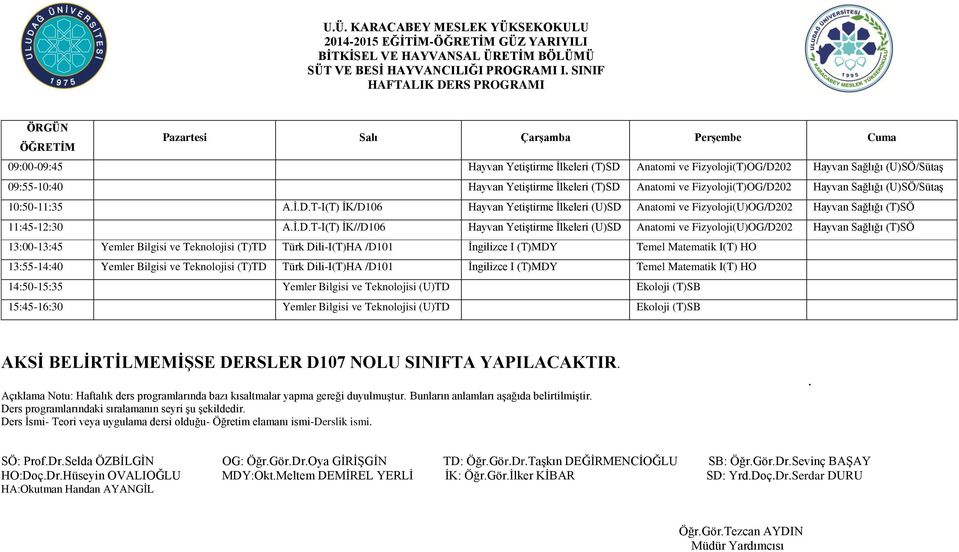 (U)SÖ/Sütaş 10:50-11:35 A.İ.D.