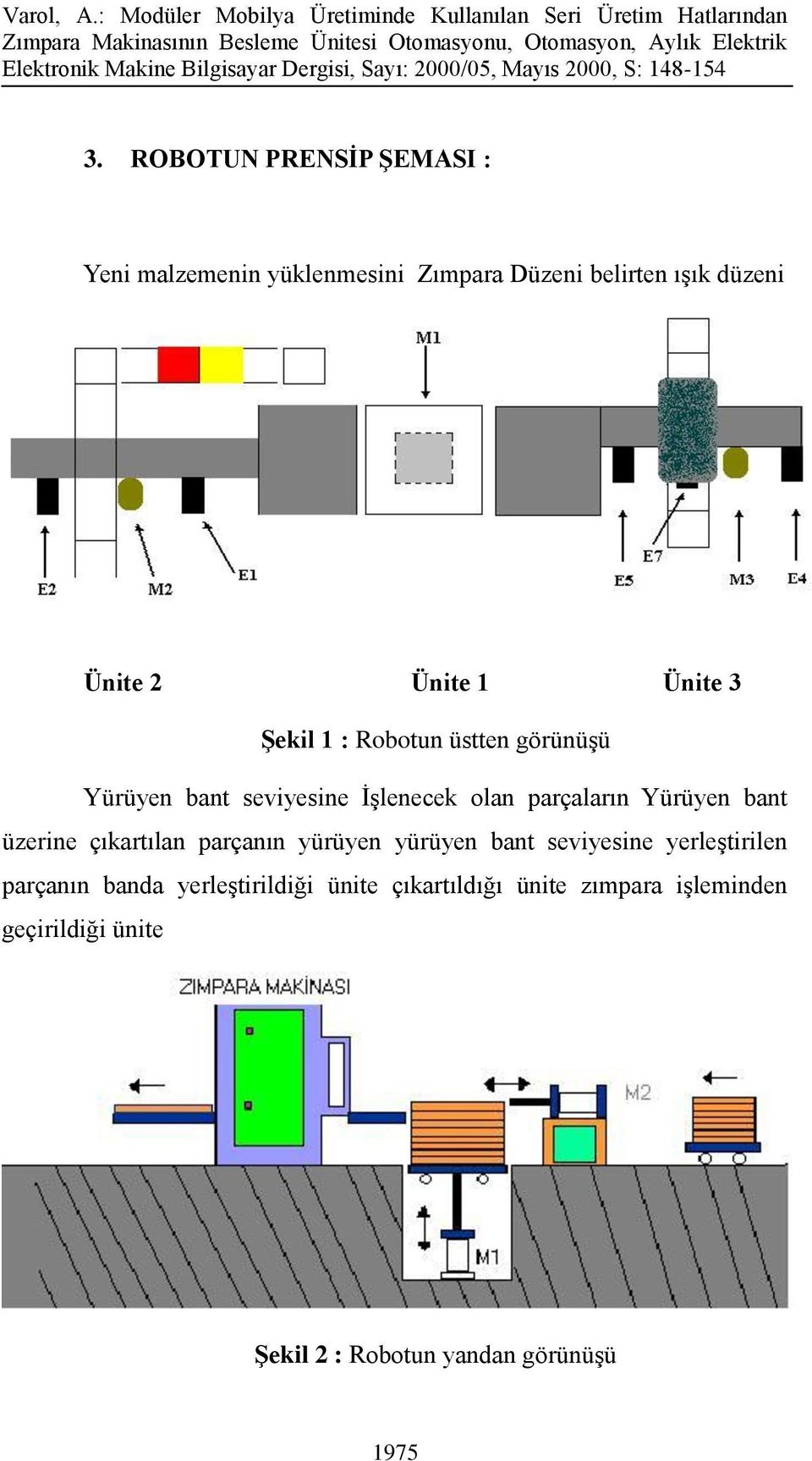 Yürüyen bant üzerine çıkartılan parçanın yürüyen yürüyen bant seviyesine yerleģtirilen parçanın banda