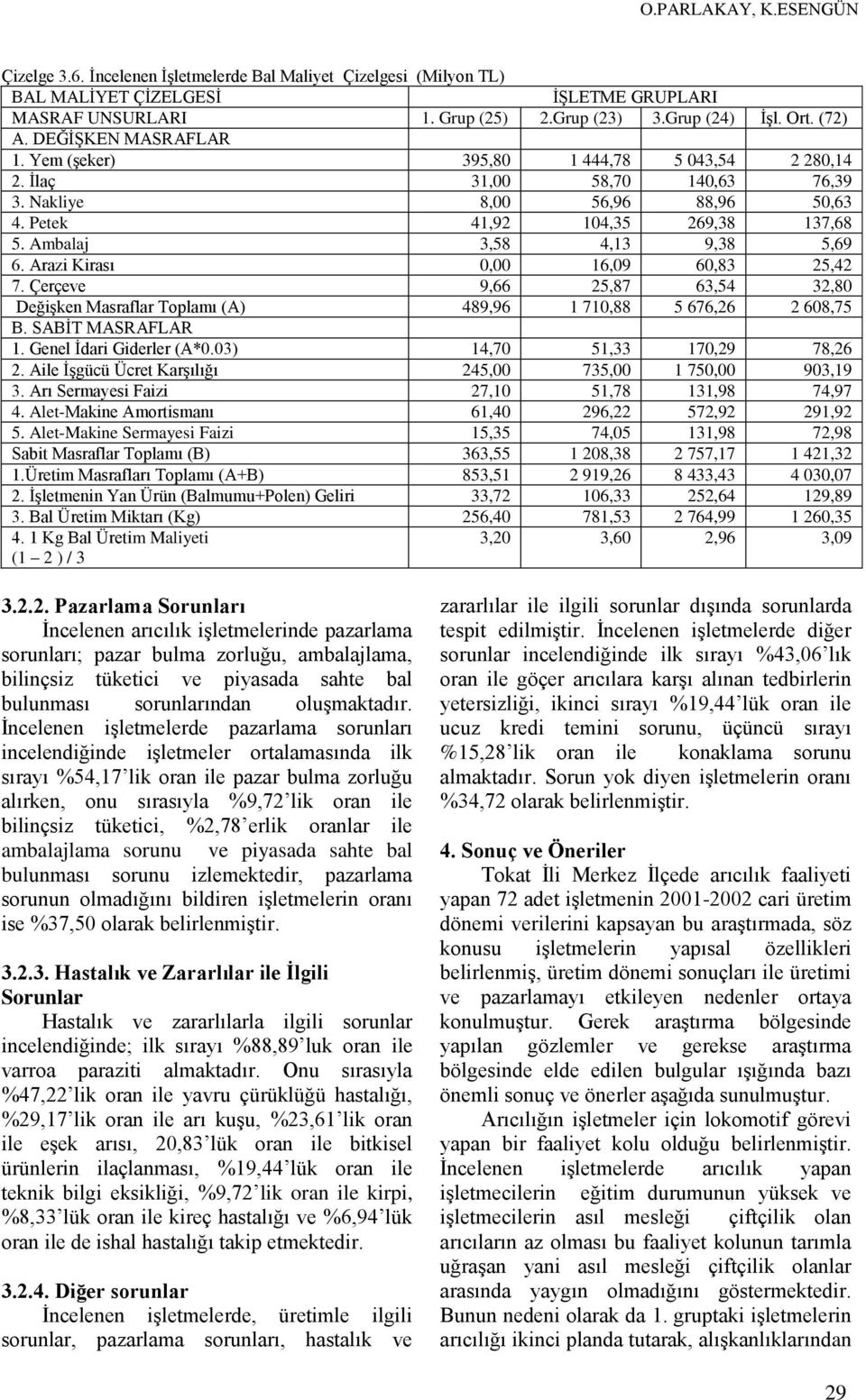 Ambalaj 3,58 4,13 9,38 5,69 6. Arazi Kirası 0,00 16,09 60,83 25,42 7. Çerçeve 9,66 25,87 63,54 32,80 DeğiĢken Masraflar Toplamı (A) 489,96 1 710,88 5 676,26 2 608,75 B. SABĠT MASRAFLAR 1.