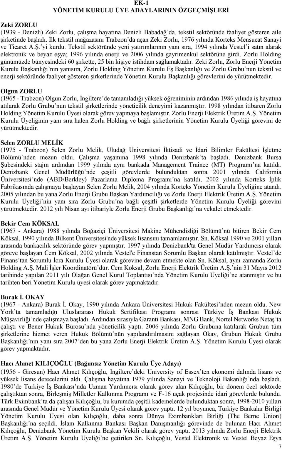 Tekstil sektöründe yeni yatırımlarının yanı sıra, 1994 yılında Vestel i satın alarak elektronik ve beyaz eşya; 1996 yılında enerji ve 2006 yılında gayrimenkul sektörüne girdi.