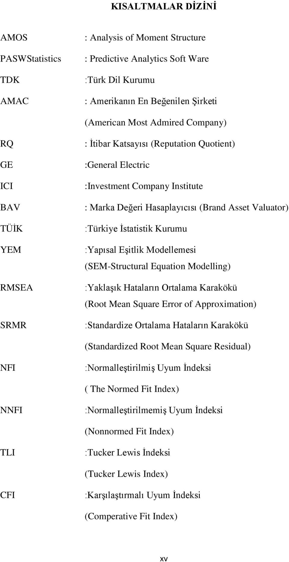 :Yapısal EĢitlik Modellemesi (SEM-Structural Equation Modelling) :YaklaĢık Hataların Ortalama Karakökü (Root Mean Square Error of Approximation) :Standardize Ortalama Hataların Karakökü (Standardized