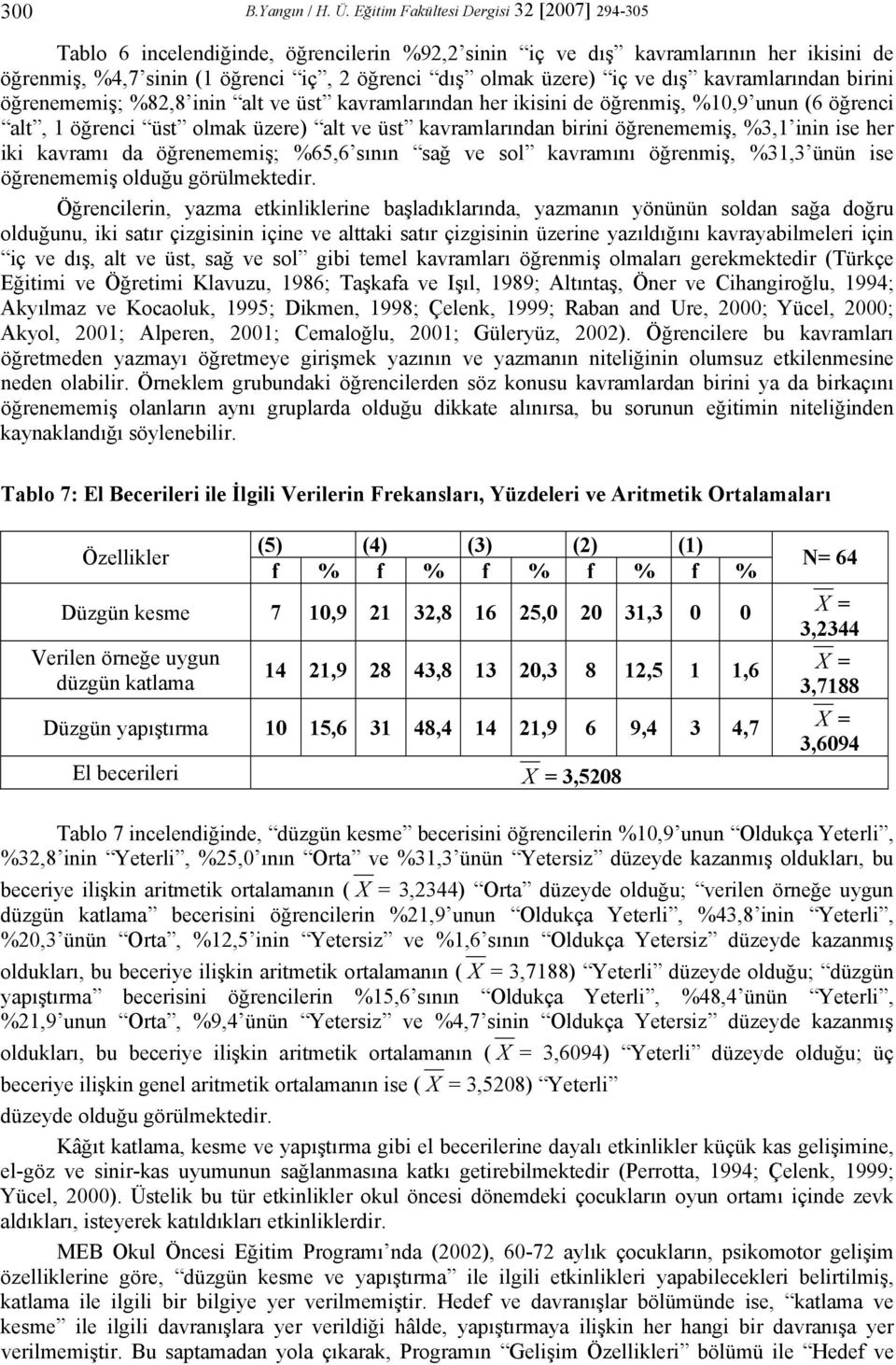 dış kavramlarından birini öğrenememiş; %82,8 inin alt ve üst kavramlarından her ikisini de öğrenmiş, %10,9 unun (6 öğrenci alt, 1 öğrenci üst olmak üzere) alt ve üst kavramlarından birini