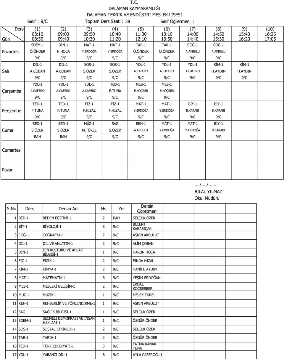 AYDIN 9/C 9/C 9/C 9/C 9/C 9/C 9/C 9/C 9/C YDL-1 YDL-1 YDL-1 TED-1 MES-1 MES-1 A.CAFERO A.CAFERO A.CAFERO F. E.KOÇBER E.KOÇBER 9/C 9/C 9/C 9/C 9/C 9/C TED-1 TED-1 FİZ-1 FİZ-1 MAT-1 MAT-1 BİY-1 BİY-1 F.