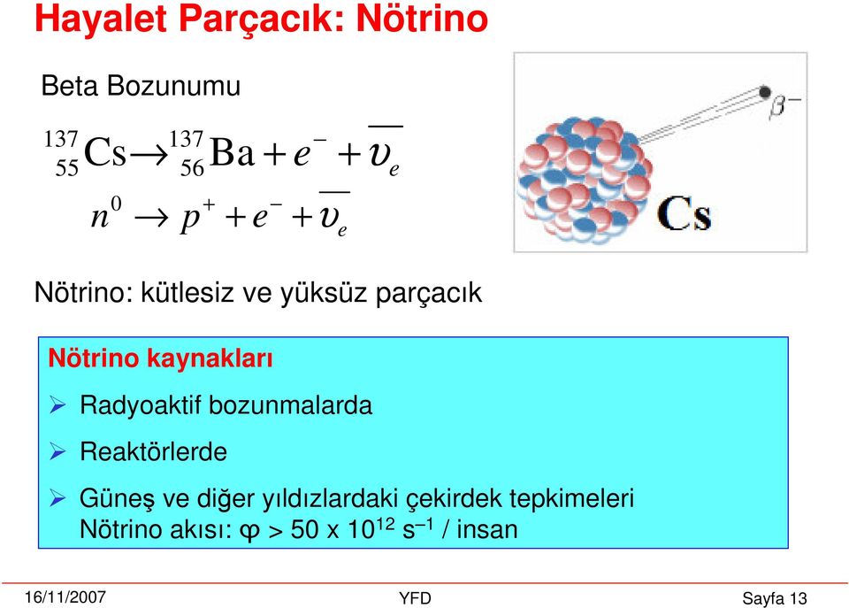 Radyoaktif bozunmalarda Reaktörlerde Güne ve dier yıldızlardaki çekirdek