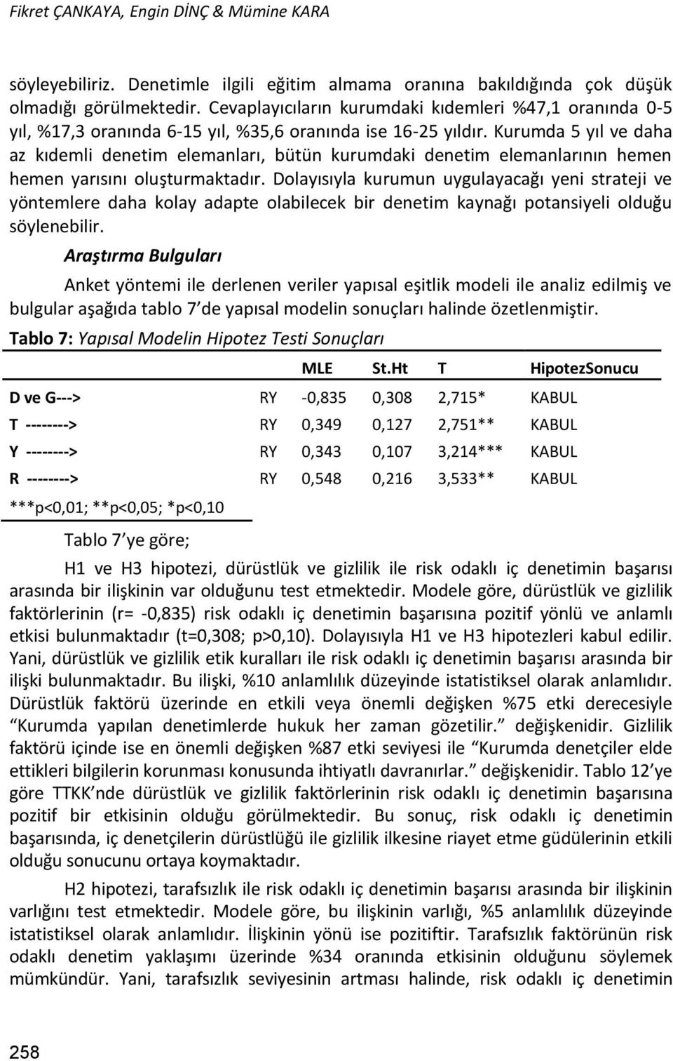 Kurumda 5 yıl ve daha az kıdemli denetim elemanları, bütün kurumdaki denetim elemanlarının hemen hemen yarısını oluşturmaktadır.