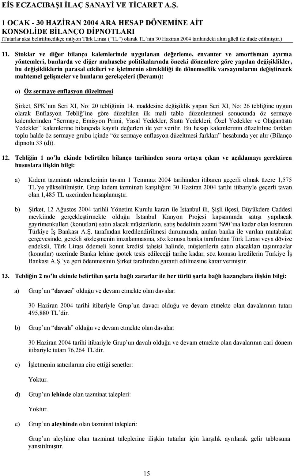 SPK nın Seri XI, No: 20 tebliğinin 14.