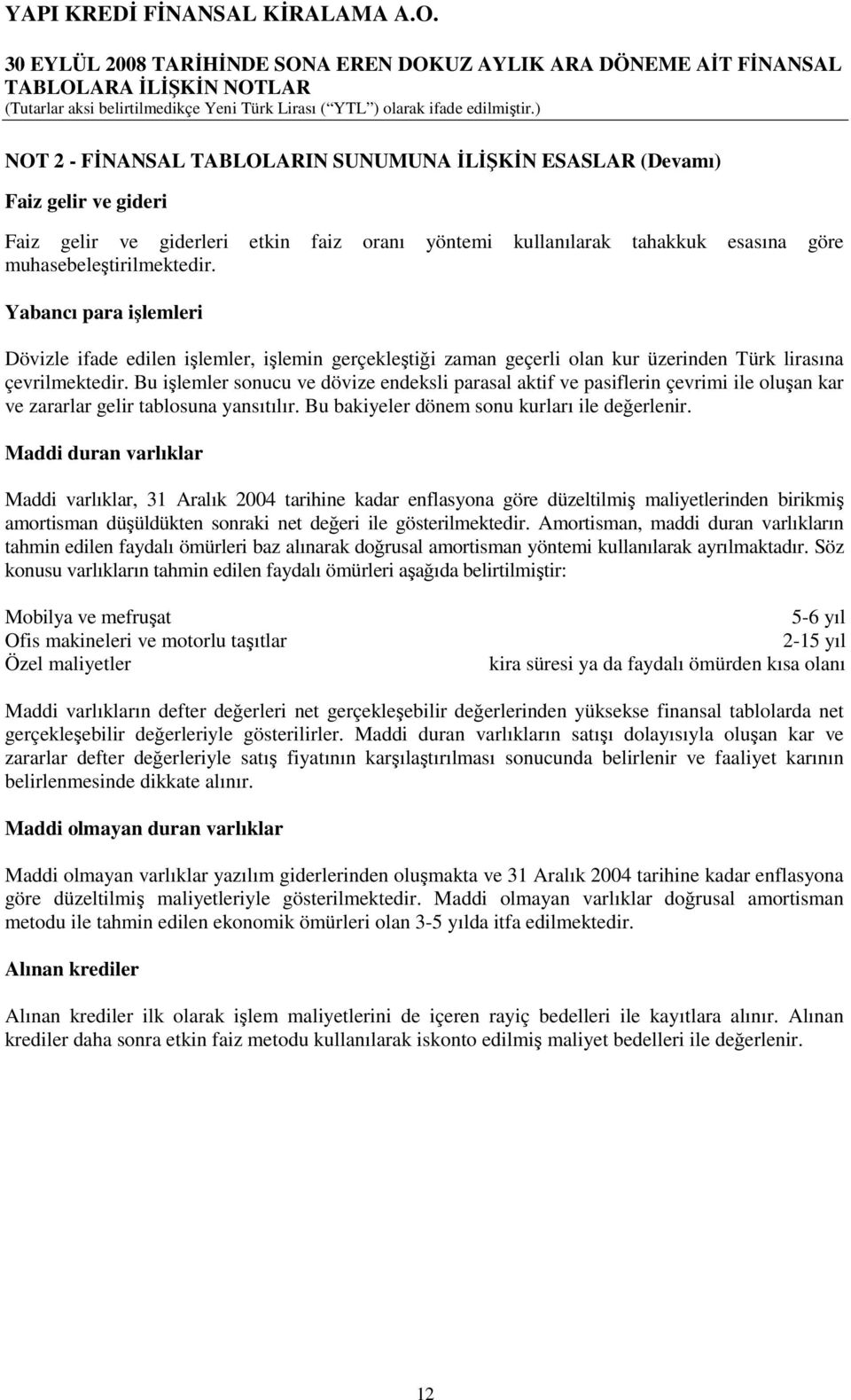 Bu işlemler sonucu ve dövize endeksli parasal aktif ve pasiflerin çevrimi ile oluşan kar ve zararlar gelir tablosuna yansıtılır. Bu bakiyeler dönem sonu kurları ile değerlenir.