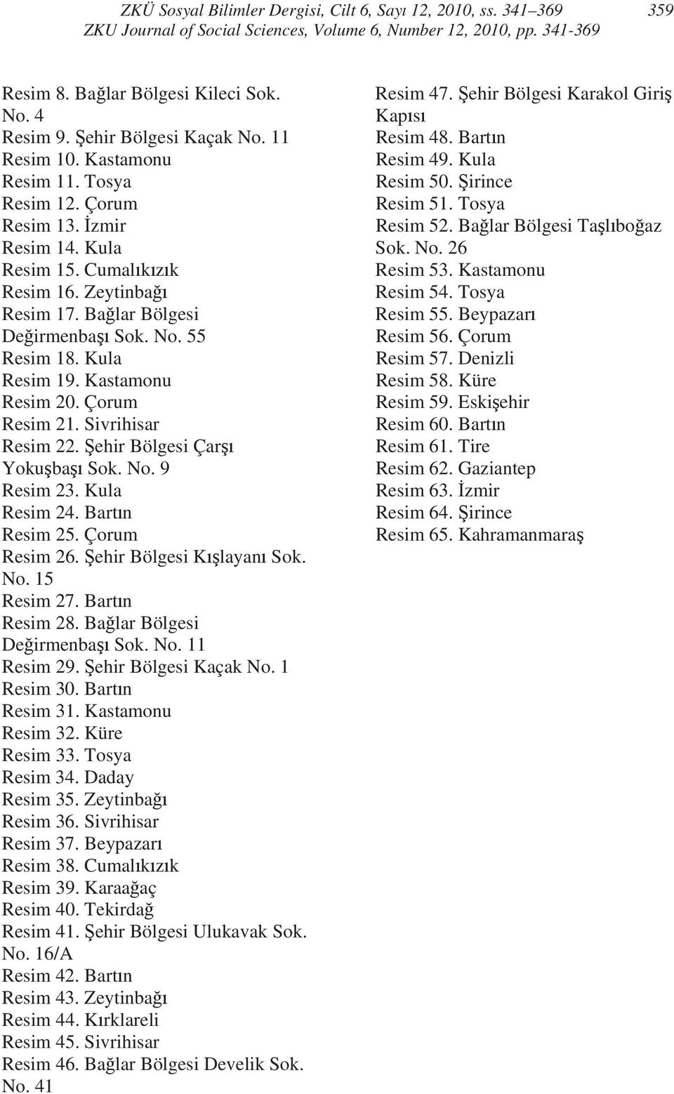 Bart n Resim 25. Çorum Resim 26. ehir Bölgesi K layan Sok. No. 15 Resim 27. Bart n Resim 28. Ba lar Bölgesi De irmenba Sok. No. 11 Resim 29. ehir Bölgesi Kaçak No. 1 Resim 30. Bart n Resim 31.