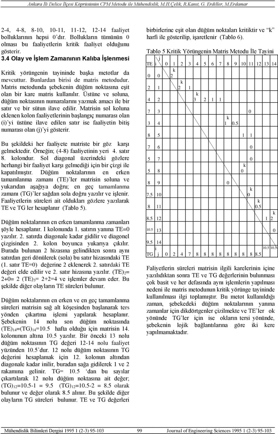 Bunlardan birisi de matris metodudur. Matris metodunda şebeenin düğüm notasına eşit olan bir are matris ullanılır.