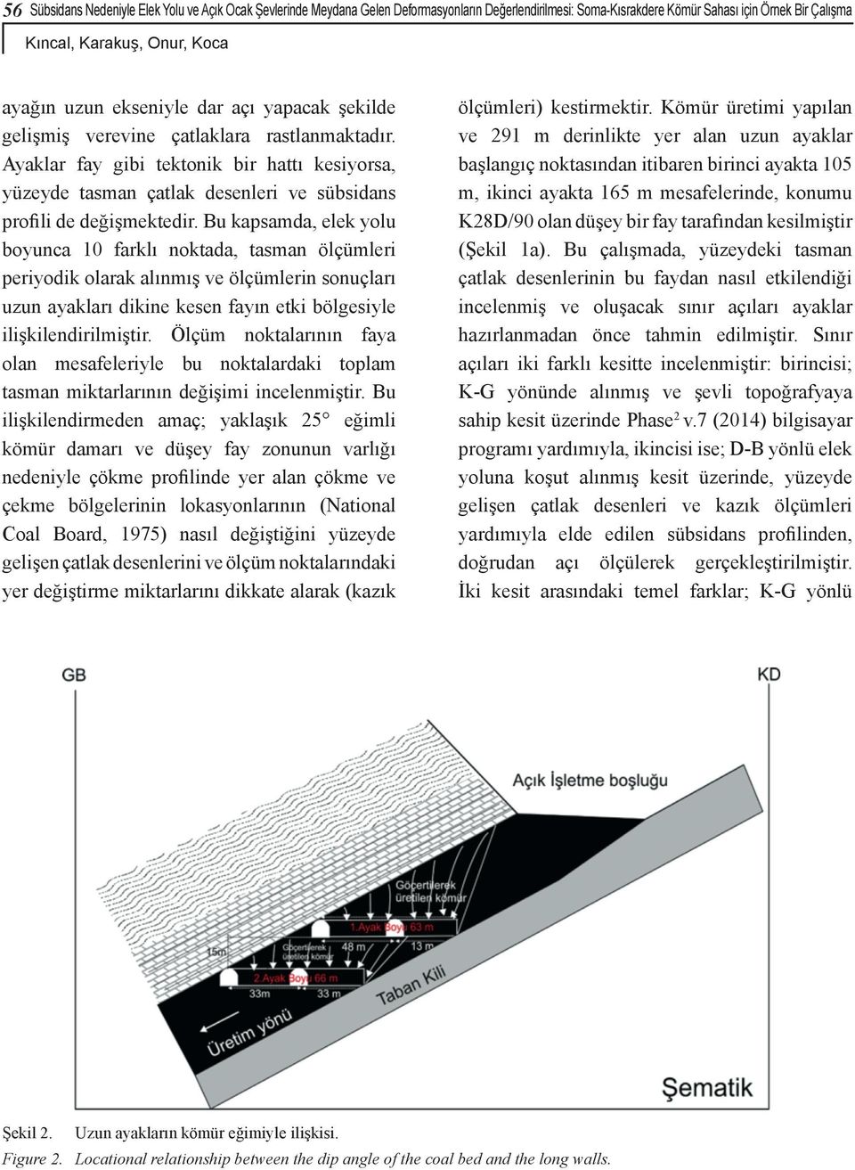 Bu kapsamda, elek yolu boyunca 10 farklı noktada, tasman ölçümleri periyodik olarak alınmış ve ölçümlerin sonuçları uzun ayakları dikine kesen fayın etki bölgesiyle ilişkilendirilmiştir.