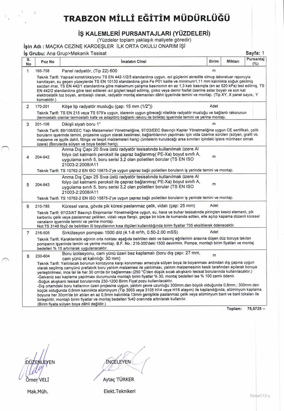 Poz No No 3 lalatrn clnei 165-708 Panel radyatdr, Oip 22) 600 Blrl Miktan lpurs"/antaj Teknik Tarifi: Yaprsal konskuksiyonu TS EN 442-11A3 shndatdna uygun, rsrl giiglefini akredite olug laboratuar