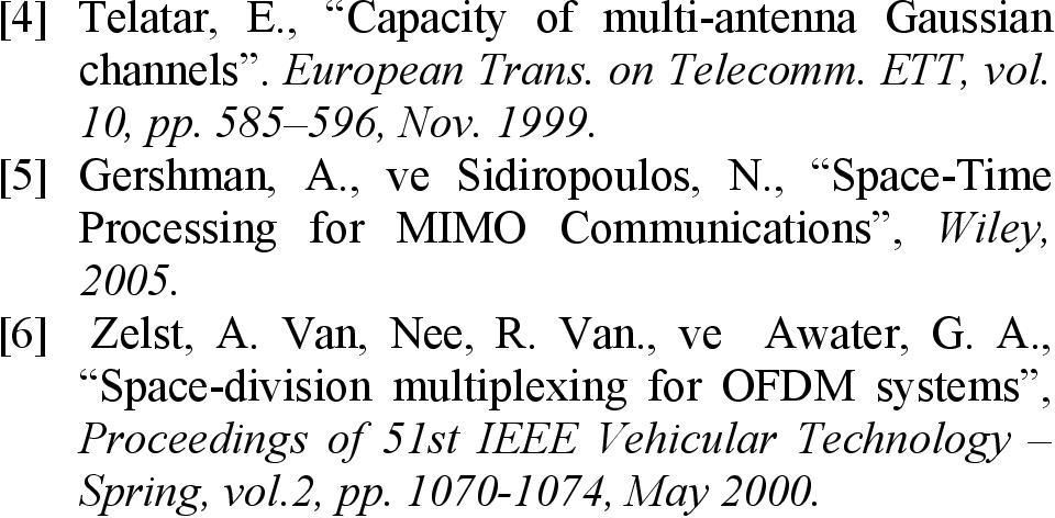 , Spe-Tie Poessing o MIMO Counitions, Wiey, 005. [6] Zest, A. Vn, Nee, R. Vn., ve Awte, G.