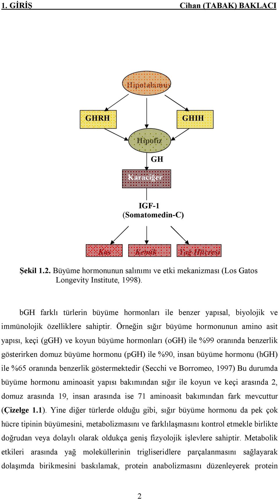 Örneğin sığır büyüme hormonunun amino asit yapısı, keçi (ggh) ve koyun büyüme hormonları (ogh) ile %99 oranında benzerlik gösterirken domuz büyüme hormonu (pgh) ile %90, insan büyüme hormonu (hgh)